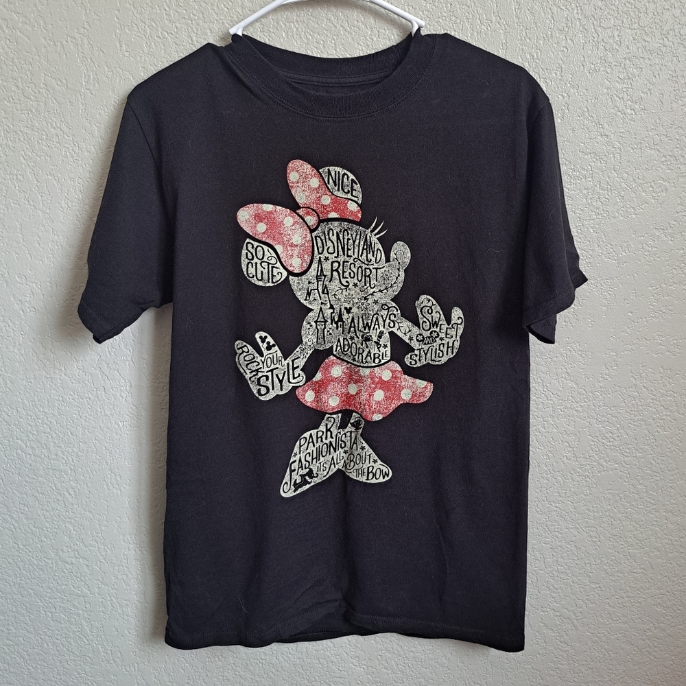 Disney Parks Womans Black Minnie Mouse Tee Size Small